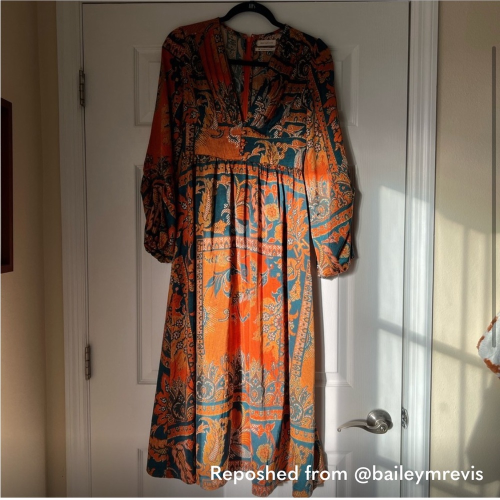 Urban Outfitters Lullaby Orange Midi Dress